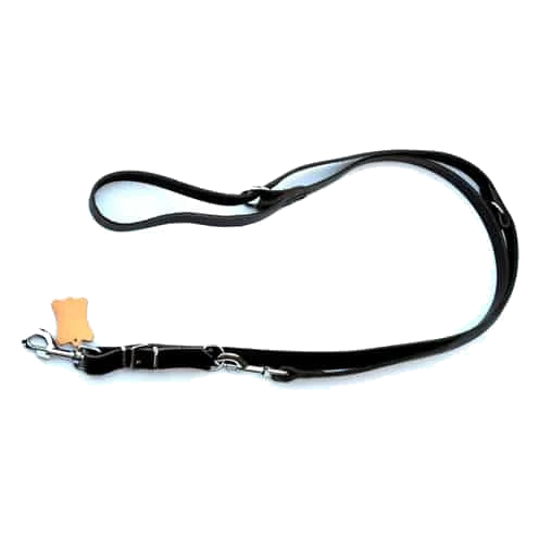 Laisse police chien en cuir cousu, 200 cm, tailles T1 à T4