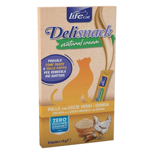 Crème Life Cat poulet et quinoa pour chat, 6 × 15 g