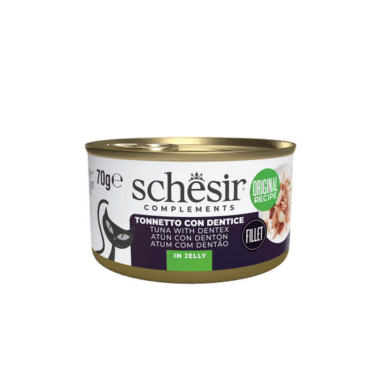 Pâtée chat Schesir thon avec denté, boîte 70 g