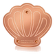 Disque en cuivre pour bain d'oiseaux en forme de coquillage