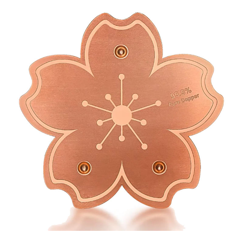 Disque en cuivre pour bain d'oiseaux en forme de fleur