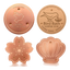 Disques en cuivre pour bain d'oiseaux en quatre formes : ronds, fleur et coquillage