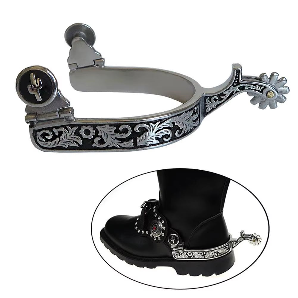 Éperons de style western en acier inoxydable, 1 paire – vue 2