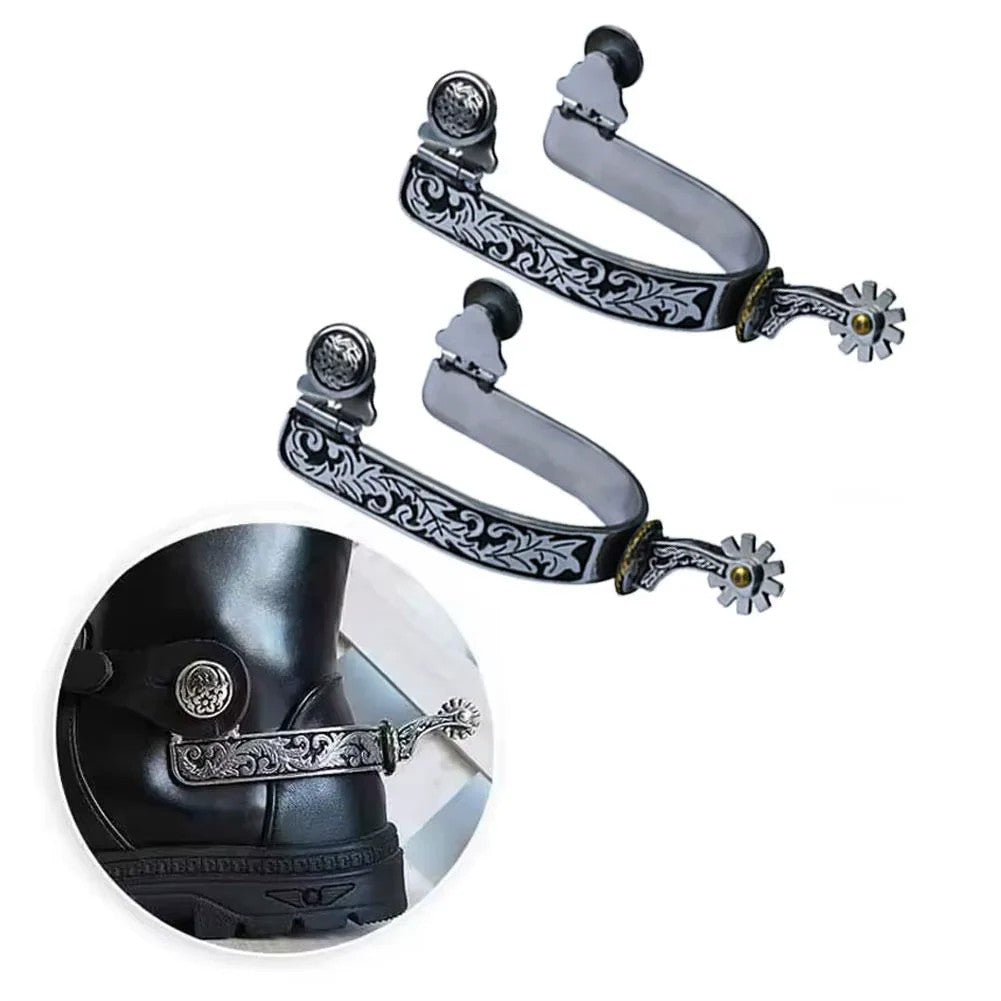 Éperons de style western en acier inoxydable, 1 paire – vue 3