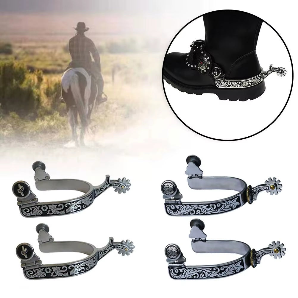 Éperons de style western en acier inoxydable, 1 paire – vue 4