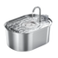 Fuente de agua de acero inoxidable de 2,2 L con grifo para gatos y perros - ZONLIDOOG