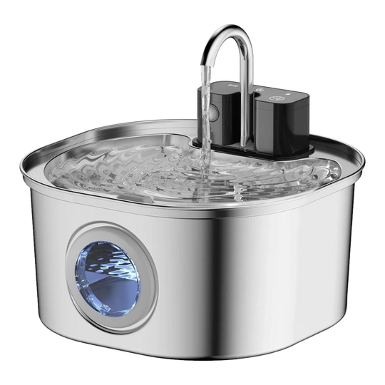 Fontaine à eau chat sans fil en inox 3,2 L avec robinet