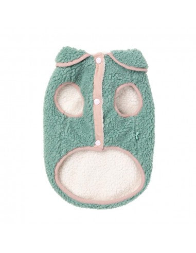 Manteau sherpa pour chien FuzzYard Hana vert sauge