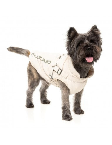 Doudoune pour chien avec harnais FuzzYard Horizon beige