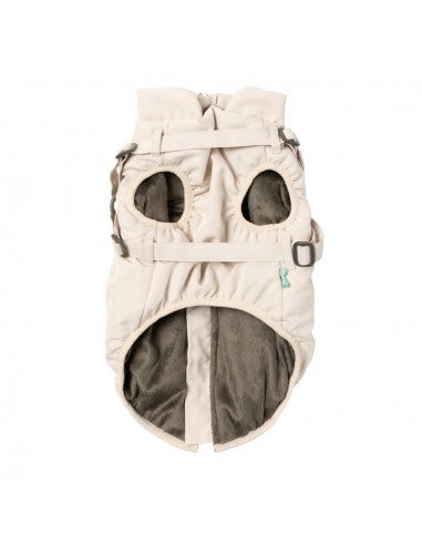 Doudoune pour chien avec harnais FuzzYard Horizon beige