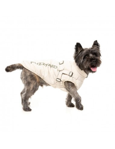 Doudoune pour chien avec harnais FuzzYard Horizon beige