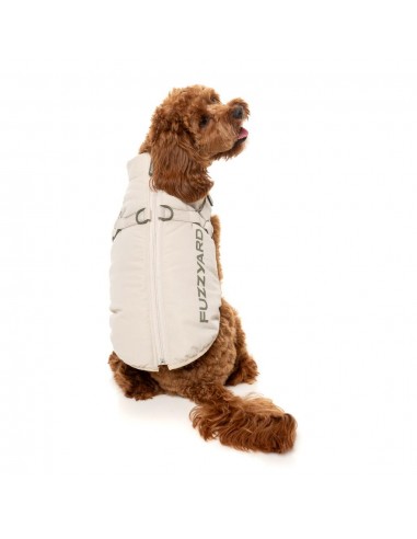 Doudoune pour chien avec harnais FuzzYard Horizon beige