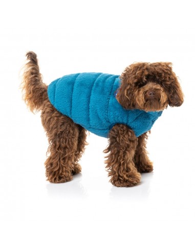 Manteau teddy pour chien FuzzYard The Vaucluse bleu français