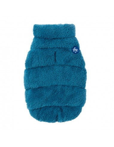 Manteau teddy pour chien FuzzYard The Vaucluse bleu français