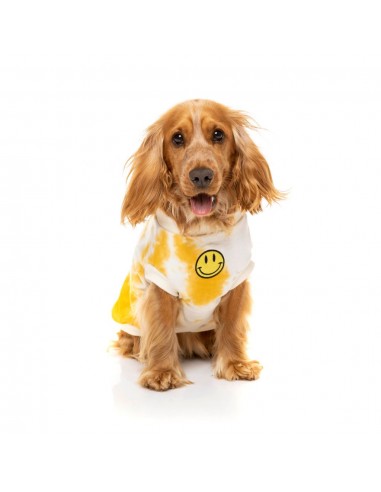 Sweat pour chien FuzzYard Smiley Tie-rus jaune et crème