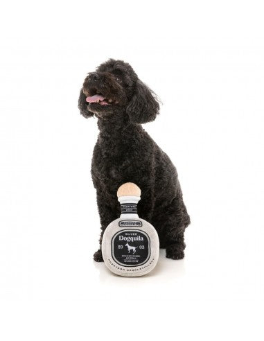 Peluche chien FuzzYard bouteille Dogquila avec couineur