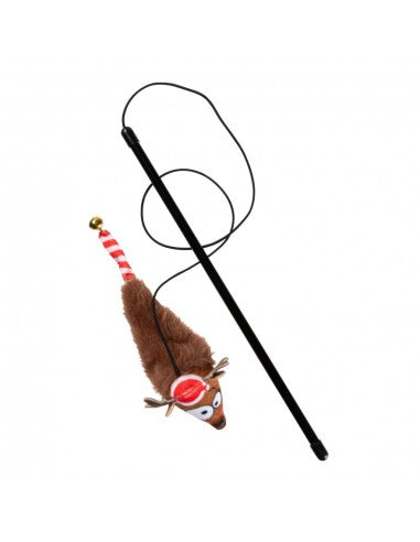 Canne à pêche de Noël pour chat FuzzYard Run Away Reindeer