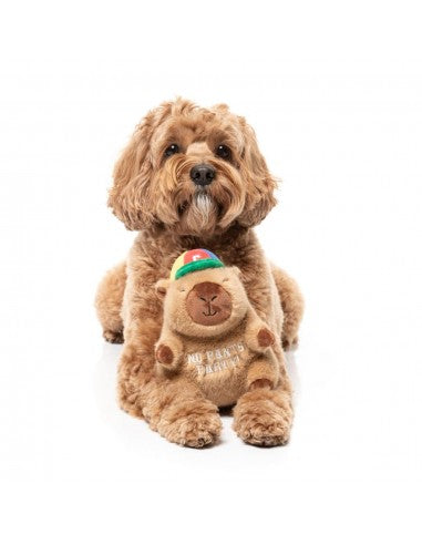 Peluche pour chien FuzzYard Happybaras Cap-Ybara avec couineur