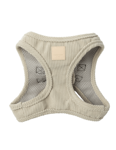 Harnais chien step-in en velours côtelé FuzzYard Life, Sandstone (taille XXS)