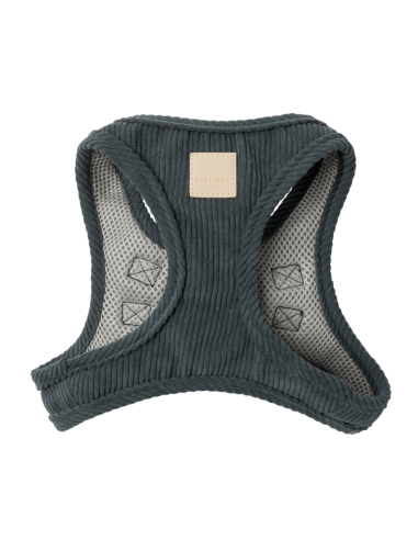 Harnais chien step-in en velours côtelé FuzzYard Life, Slate Grey (taille XXS)