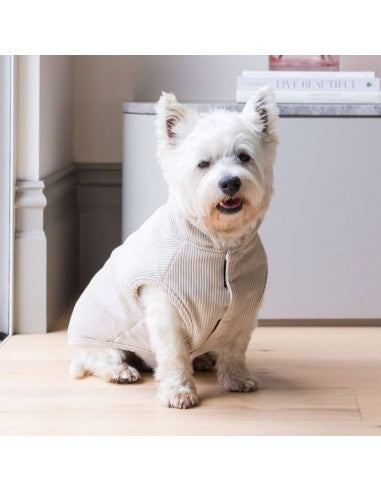 Manteau pour chien en velours côtelé FuzzYard Life Sandstone