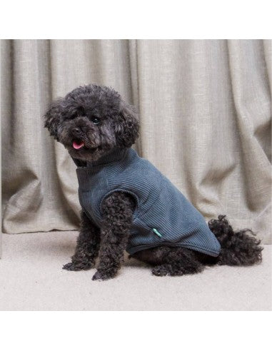 Manteau pour chien en velours côtelé FuzzYard Life Slate Grey