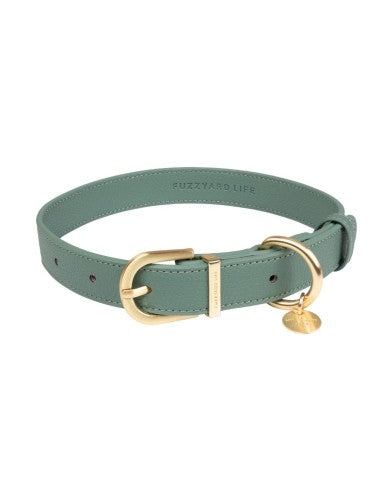 Collier chien en cuir végan FuzzYard Atelier Myrtle Green (taille L)