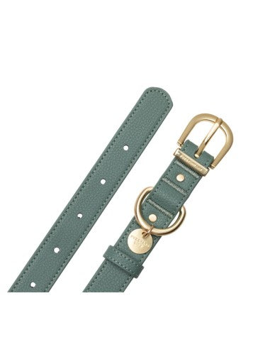 Collier chien en cuir végan FuzzYard Atelier Myrtle Green (taille L)