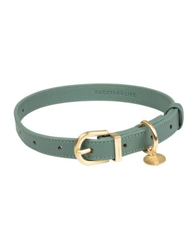 Collier chien en cuir végan FuzzYard Atelier Myrtle Green (taille M)