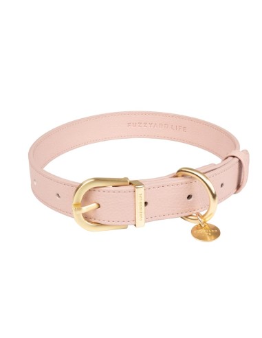 Collier chien en cuir végan FuzzYard Atelier Soft Blush (taille L)