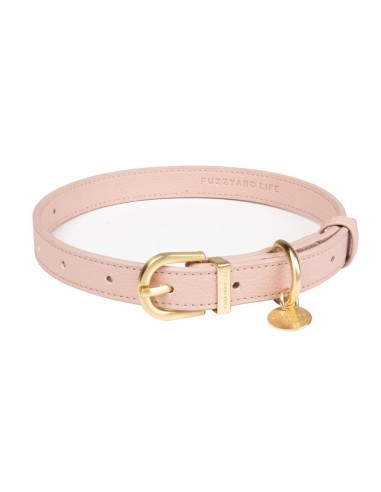 Collier chien en cuir végan FuzzYard Atelier Soft Blush (taille M)