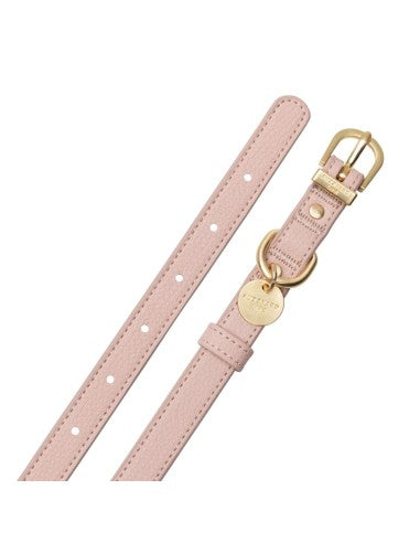 Collier chien en cuir végan FuzzYard Atelier Soft Blush (taille S)