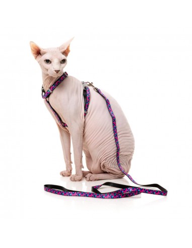Harnais pour chat avec laisse FuzzYard Wild One Bubblegum