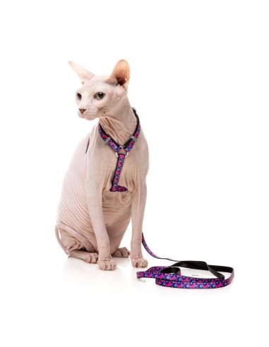 Harnais pour chat avec laisse FuzzYard Wild One Bubblegum