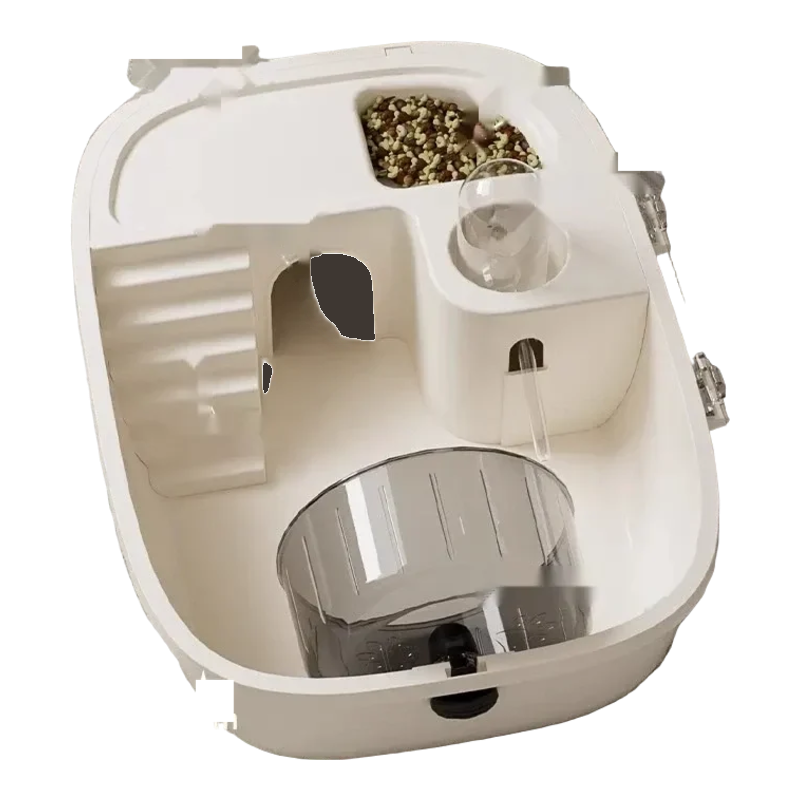 Cage compacte pour hamster blanche avec cachette, abreuvoir et roue silencieuse
