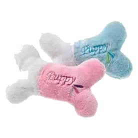 Jouet chiot os en peluche sonore, 13 x 9 cm