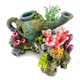 Jarre avec rochers et plantes décoration aquarium