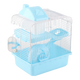 Cage hamster bleue à 2 niveaux avec bac haut amovible