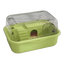 Cage hamster anti-morsure verte avec couvercle rabattable transparent