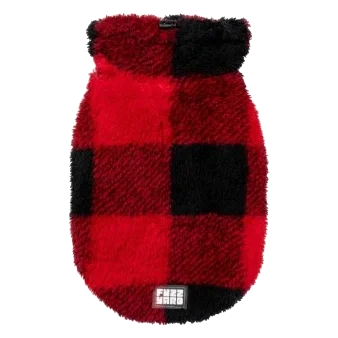 Pull pour chien FuzzYard Checkered Teddy rouge