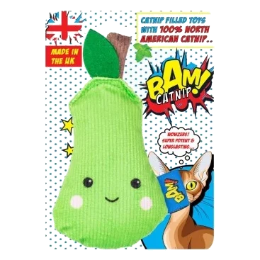 Jouet pour chat à l'herbe à chat BAM! Poire Percy de 14 cm