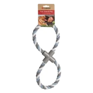 Jouet en corde en forme de 8 pour chien, 38 cm