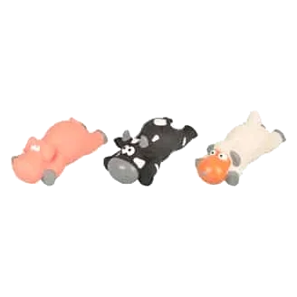 Jouet en latex mouton, cochon et vache 20 cm pour chien
