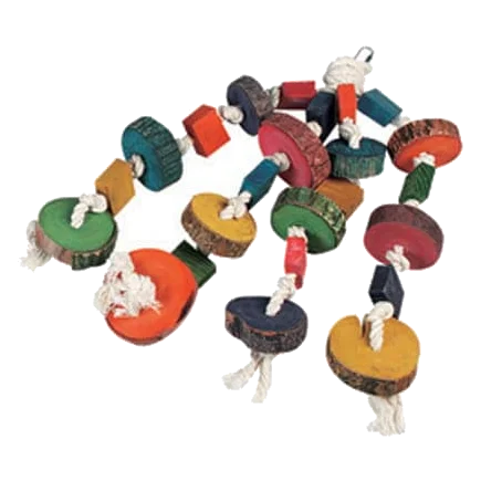 Perchoir jouet pour perroquet avec perles (4 cordes)
