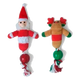 Jouet de Noël chien Père Noël et renne en peluche avec corde