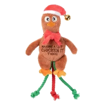 Jouet de Noël pour chat FuzzYard Chicken It Twice Chook