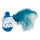 Oiseau bleu avec plumes et herbe à chat