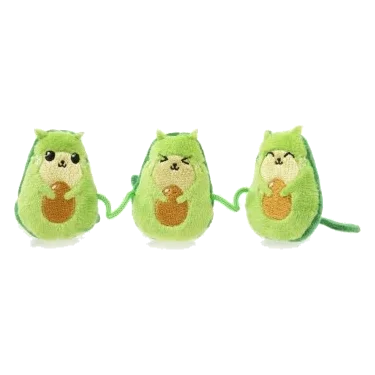 Jouet pour chat à l'herbe à chat FuzzYard Avocatos, lot de 3 sur ficelle