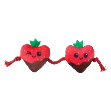Jouet pour chat à l'herbe à chat FuzzYard Strawberry Hearts