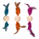 Balle en bois avec plumes pour chat